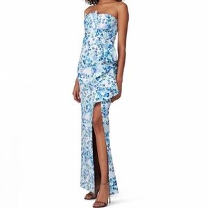 Parker Black Roberta Strapless Floral Dress